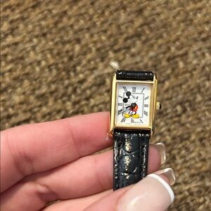 Disney Women's Black and Gold Watch